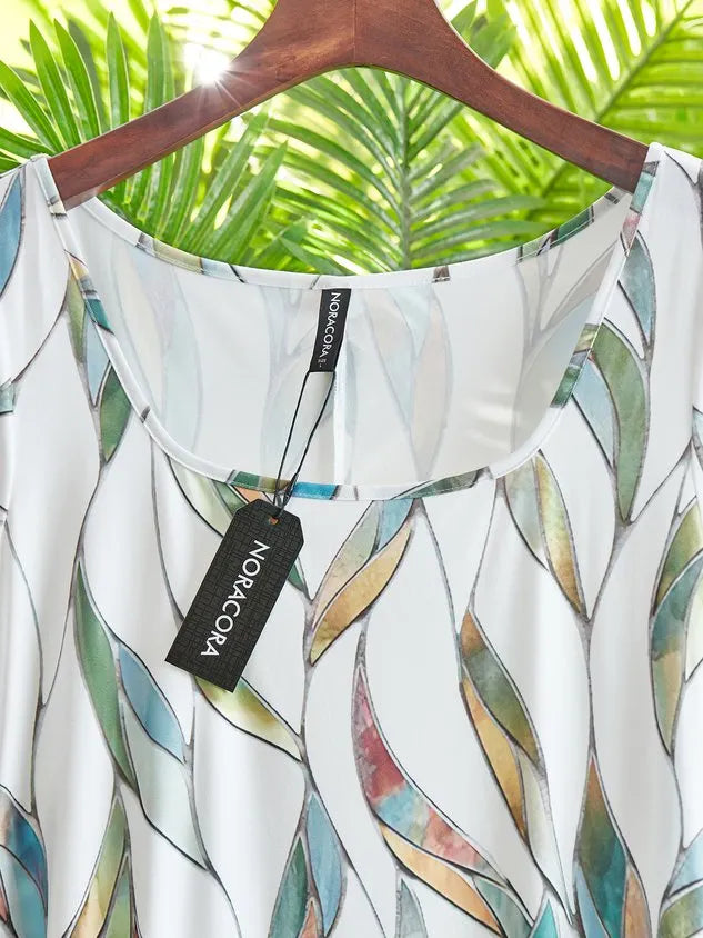 Women Printed Casual Square Neck Short Sleeve Maxi Dress